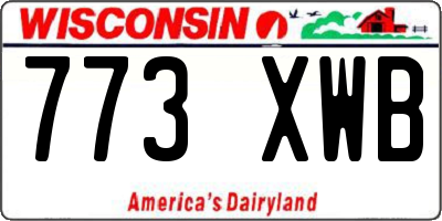 WI license plate 773XWB