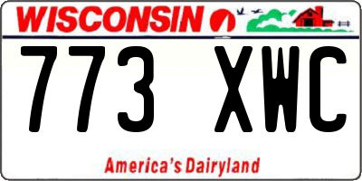 WI license plate 773XWC