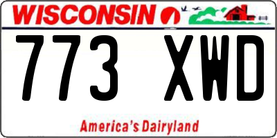 WI license plate 773XWD