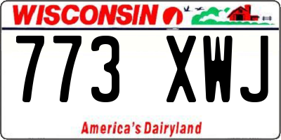 WI license plate 773XWJ