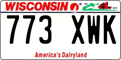 WI license plate 773XWK