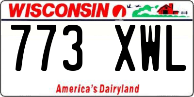 WI license plate 773XWL