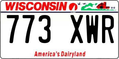 WI license plate 773XWR