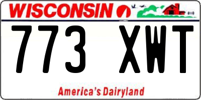 WI license plate 773XWT