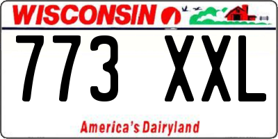 WI license plate 773XXL