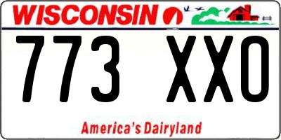 WI license plate 773XXO