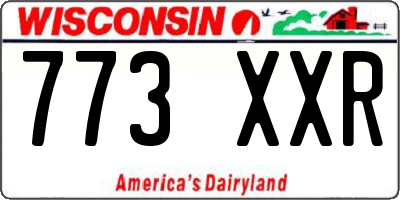 WI license plate 773XXR