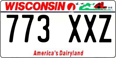 WI license plate 773XXZ
