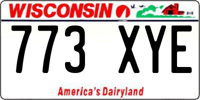 WI license plate 773XYE