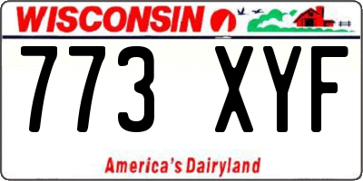 WI license plate 773XYF