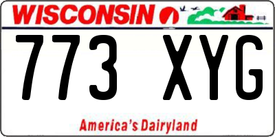 WI license plate 773XYG