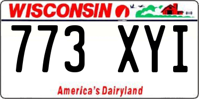 WI license plate 773XYI