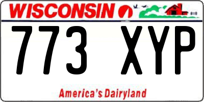 WI license plate 773XYP