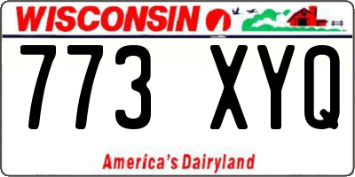 WI license plate 773XYQ