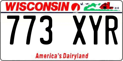 WI license plate 773XYR