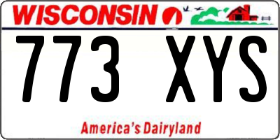 WI license plate 773XYS