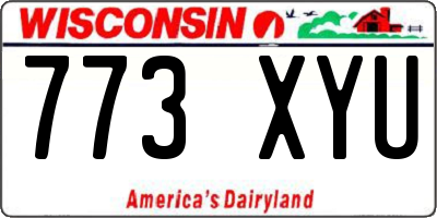 WI license plate 773XYU