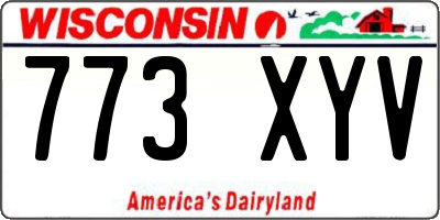 WI license plate 773XYV