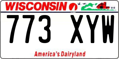 WI license plate 773XYW