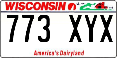 WI license plate 773XYX