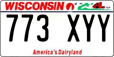 WI license plate 773XYY