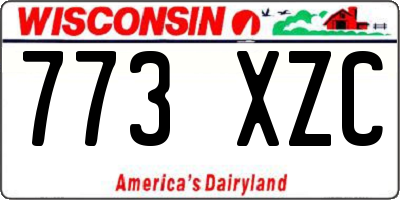 WI license plate 773XZC