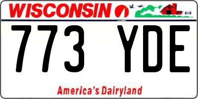 WI license plate 773YDE