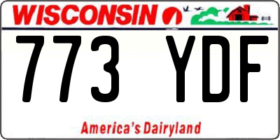 WI license plate 773YDF