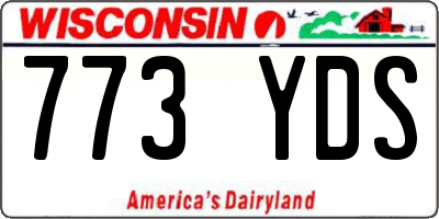 WI license plate 773YDS