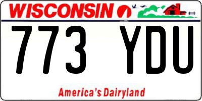 WI license plate 773YDU