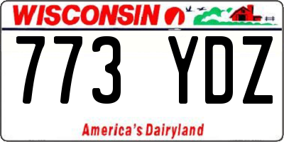 WI license plate 773YDZ