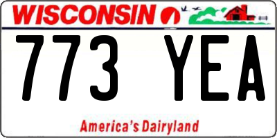 WI license plate 773YEA
