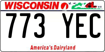 WI license plate 773YEC