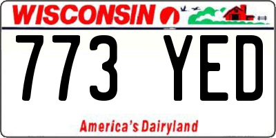 WI license plate 773YED