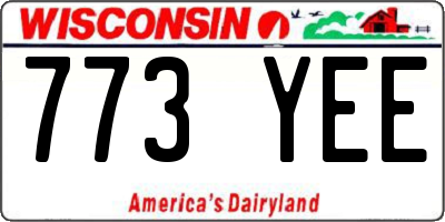 WI license plate 773YEE