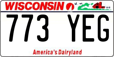 WI license plate 773YEG