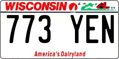 WI license plate 773YEN