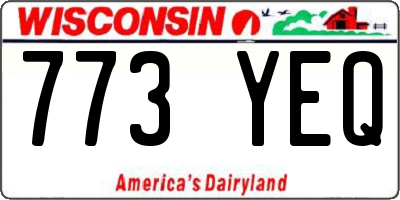 WI license plate 773YEQ