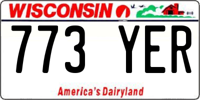 WI license plate 773YER