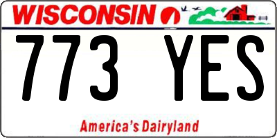 WI license plate 773YES