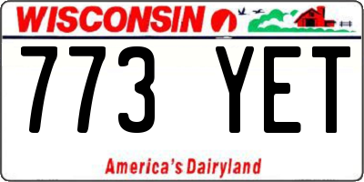 WI license plate 773YET