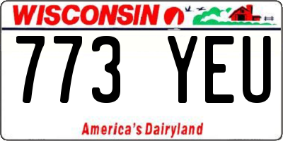 WI license plate 773YEU