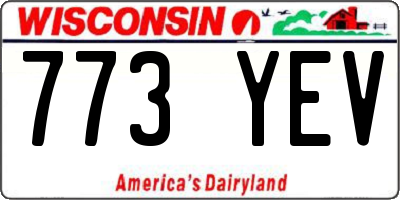 WI license plate 773YEV