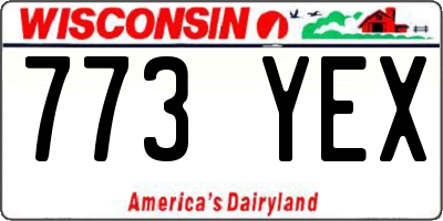 WI license plate 773YEX