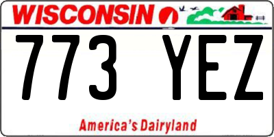 WI license plate 773YEZ