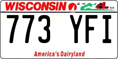 WI license plate 773YFI