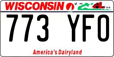 WI license plate 773YFO
