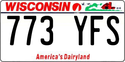 WI license plate 773YFS