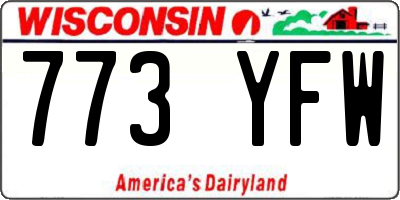 WI license plate 773YFW