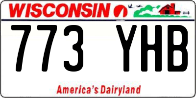 WI license plate 773YHB